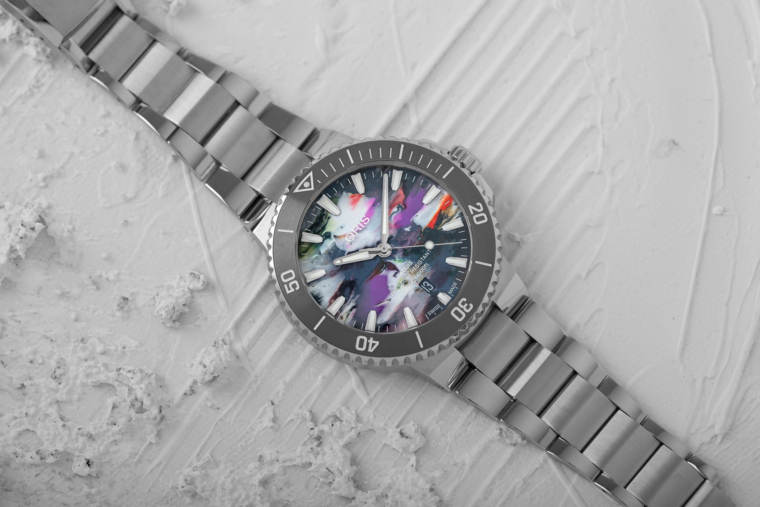 aquirarです Oris Aquis Date Upcycle Men's Watch 01 733 7766 4150-SET | Jared